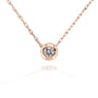 Kobelli Tiny Diamond Solitaire Bezel Necklace in 14k Gold (18" Chain)