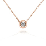 Kobelli Tiny Diamond Solitär-Lünette-Halskette aus 14-karätigem Gold (18-Zoll-Kette)