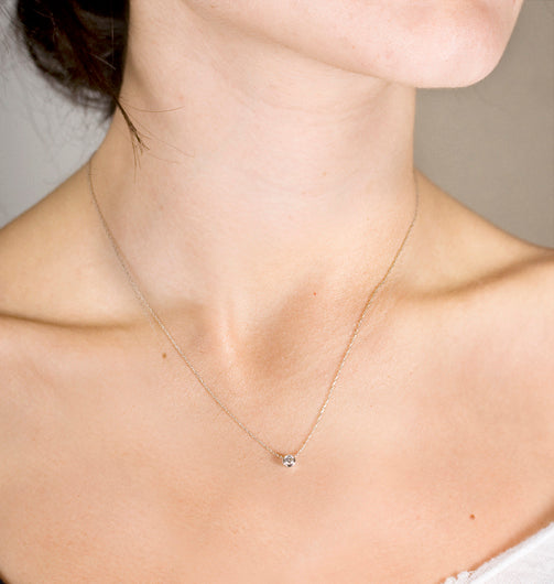 0.10 Carat Natural Diamond Solitaire Lucy Necklace