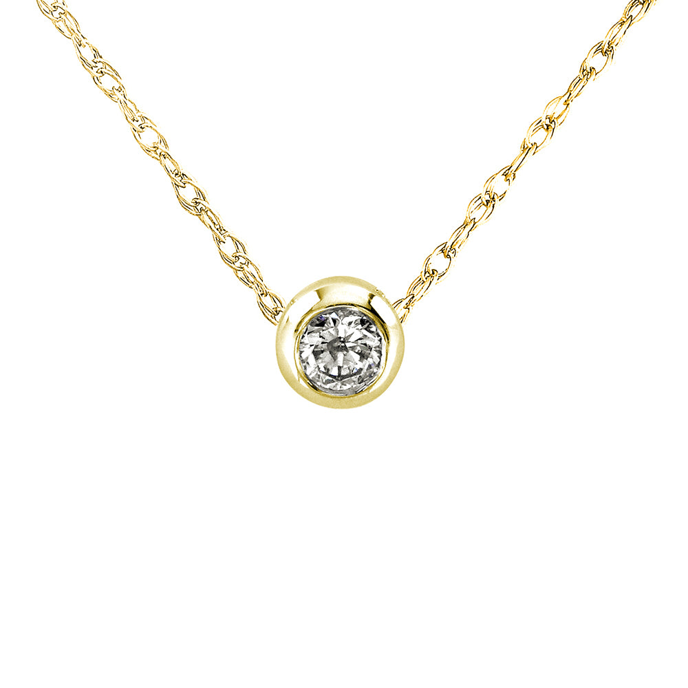 0.10 Carat Natural Diamond Solitaire Lucy Necklace