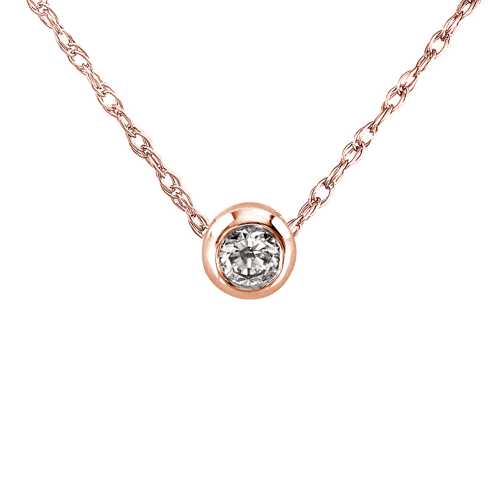 0.10 Carat Natural Diamond Solitaire Lucy Necklace