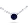 Kobelli Dark Blue Sapphire Bezel Solitaire Pendant 1/4 Carat in 14K White Gold (16" Chain) 6698RBS-25