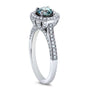 Kobelli Vintage Fancy Blue Diamond Diamond Halo Engagement Ring 1 CTW in 14k White Gold