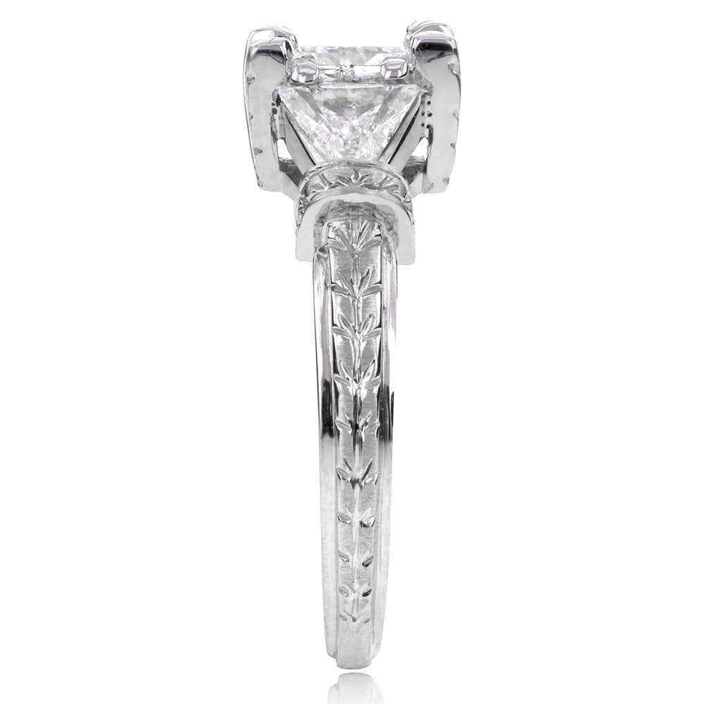 Kobelli Certified Princess Cut 3-Stone Diamond Engagement Ring 1 3/4 CTW in 14k White Gold