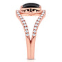 Kobelli Princess Cut Black Diamond  Ring 4 CTW in 14k Rose Gold
