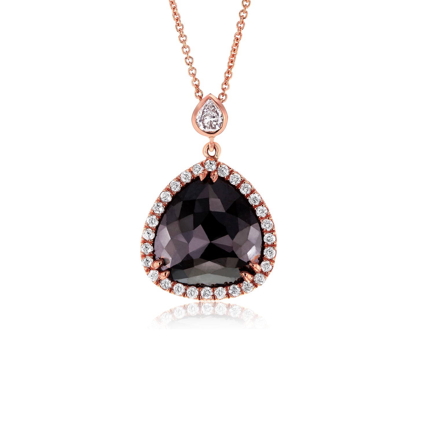 5 Carat Black Diamond Darcy Halo Necklace