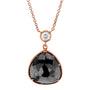 Kobelli Pear Shaped Rose-cut Black & White Diamond Halo Style Pendant 4 1/2 CTW in 14k Rose Gold 71153X
