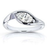 Kobelli Marquise-cut Diamond Ring 1.02 CTW in 14k White Gold (Certified)