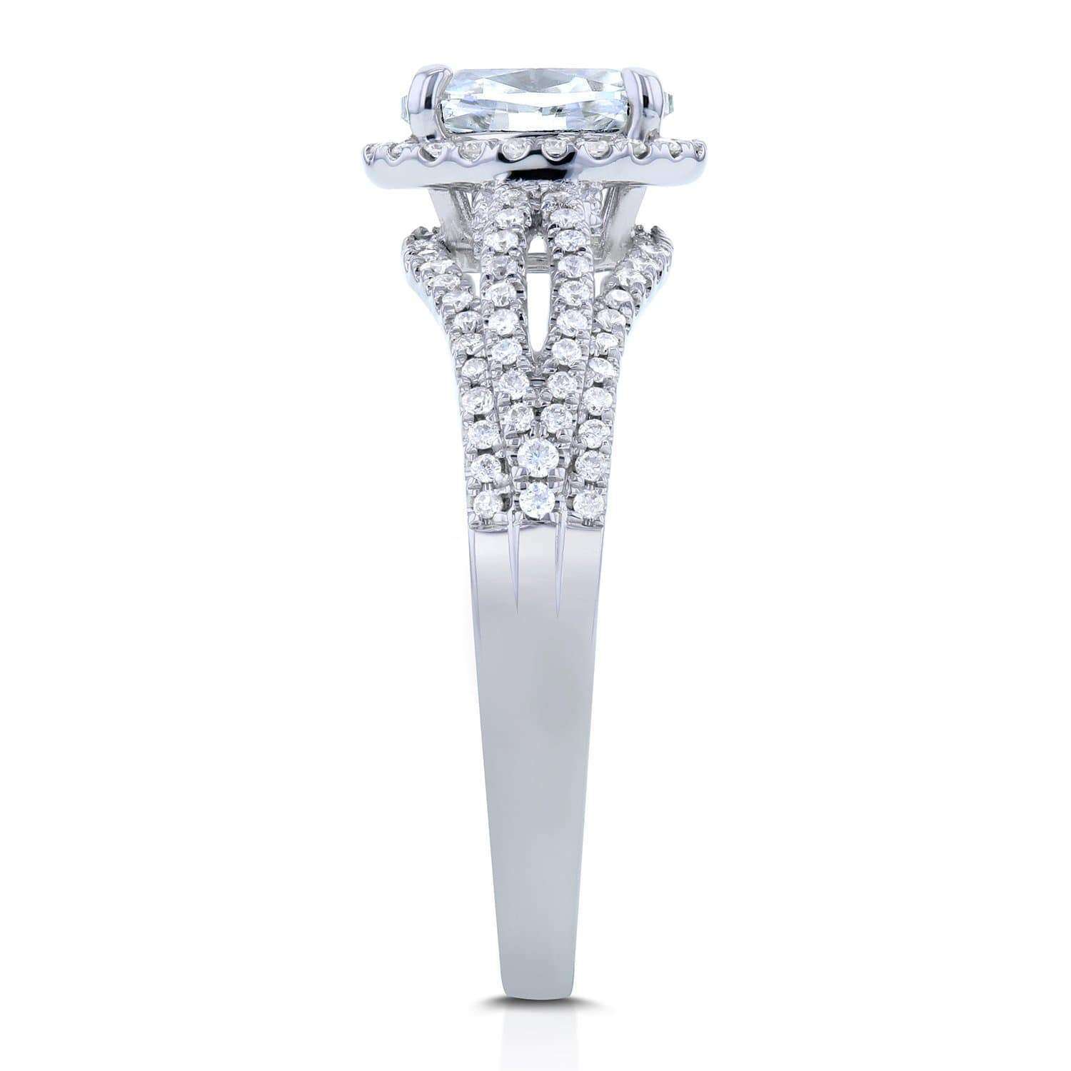 Kobelli Antique Oval Diamond Braided Engagement Ring 1 CTW in 14k White Gold
