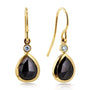 Kobelli Pear Shape Black Diamond Fish Hook Earrings 2 1/2 CTW in 14k Yellow Gold 71188X