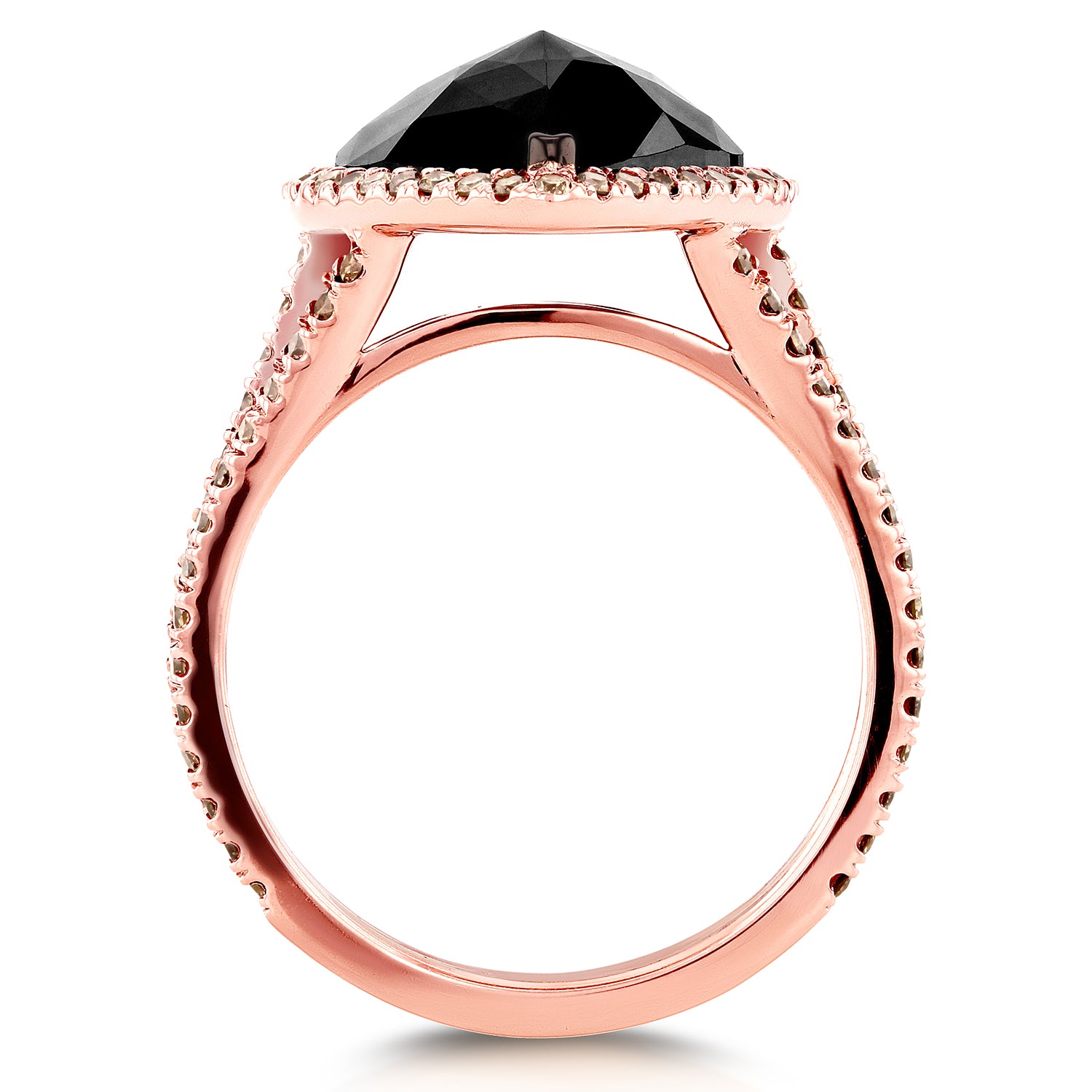 5 Carat Black & Champagne Diamond Heart Ring