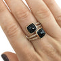 Kobelli 2-Stone Black & Champagne Diamond Split Shank Bypass Fashion Ring 5 3/5ct TDW in 18k Rose Gold