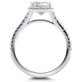 Kobelli Princess Diamond Halo Split Shank Ring 2 1/4 CTW in 14 Karat Weißgold (zertifiziert)