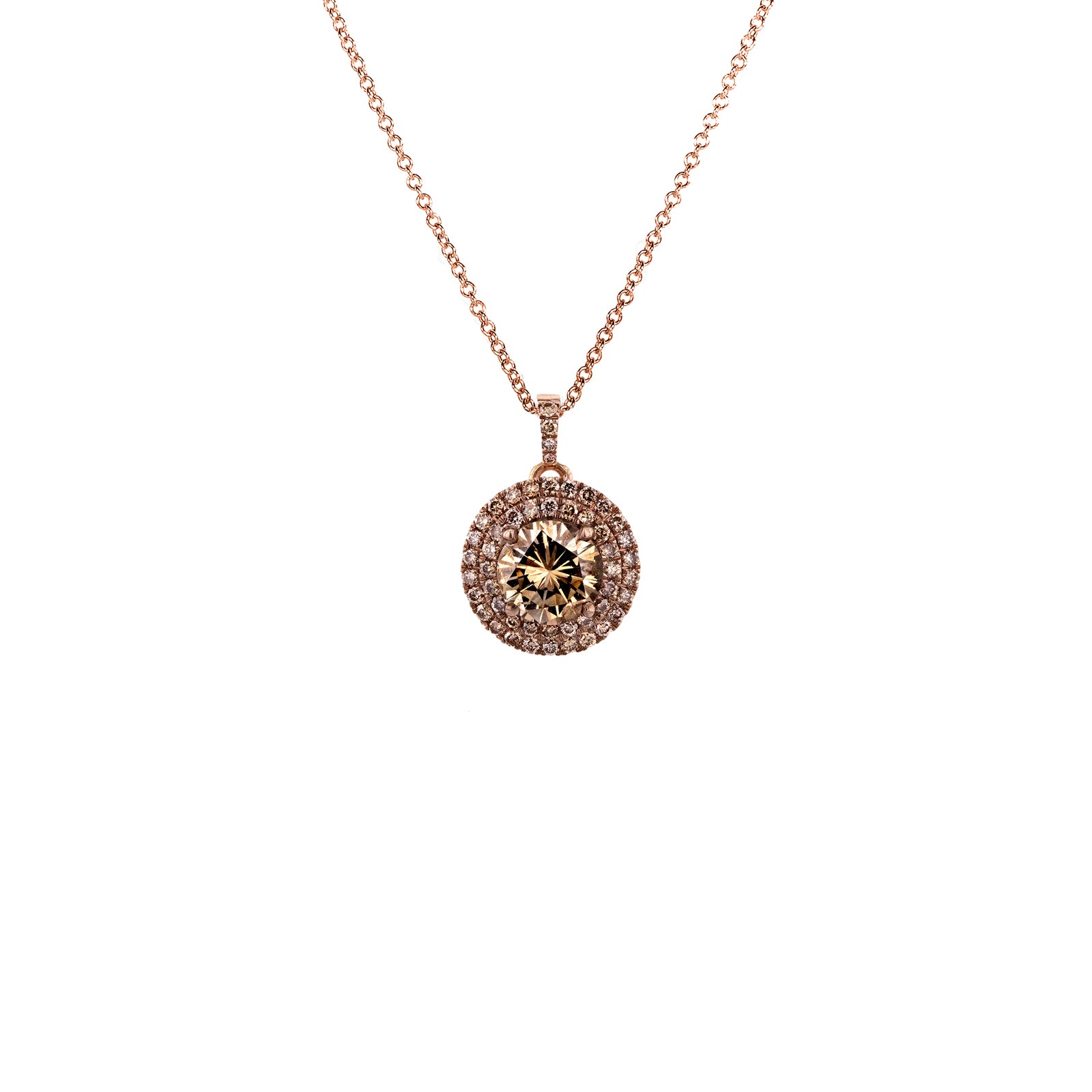 1.89 Carat Champagne Diamond Necklace