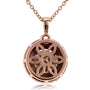 Kobelli 18k Rose Gold Champagne Double Halo Diamond Pendant 1 7/8 CTW with 14k Rose Gold Chain 71273X