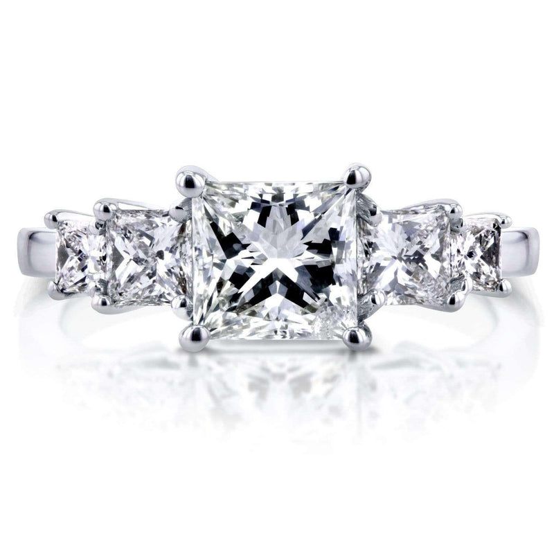 Kobelli Diamond Five-Stone Engagement Ring 2 CTW in 14K White Gold (Certified)