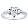 Kobelli Diamond Pear Three-Stone Engagement Ring 1 3/5 CTW in Platinum (Certified) 71289X/7.0P