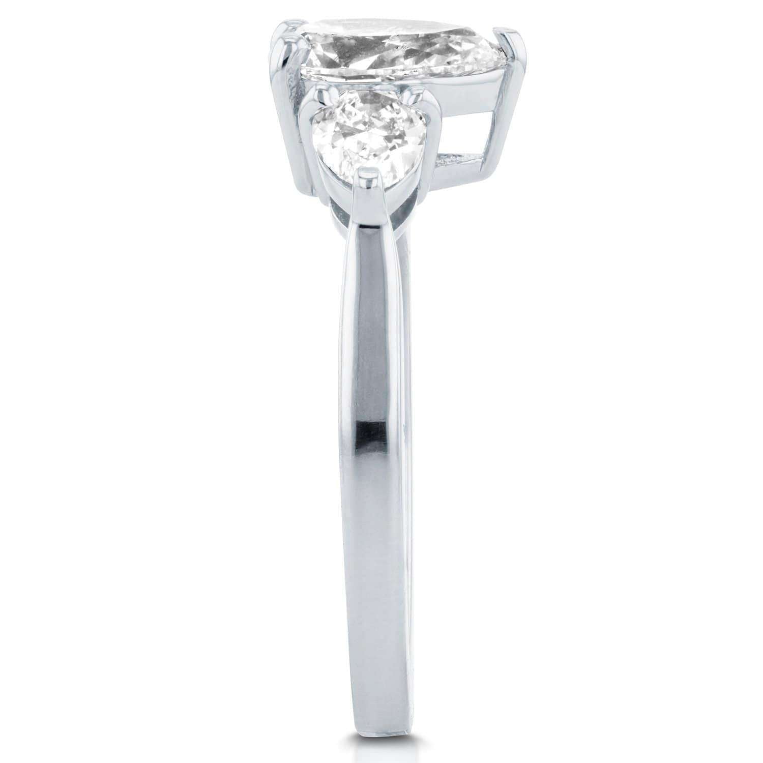 Kobelli Diamond Pear Three-Stone Engagement Ring 1 3/5 CTW in Platinum (Certified) 71289X/7.0P
