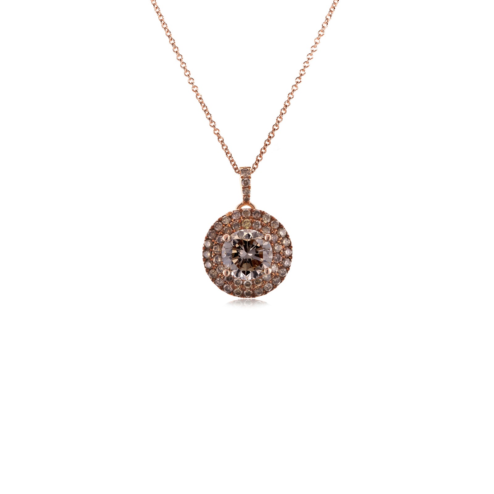 1.65 Carat Champagne Diamond Necklace