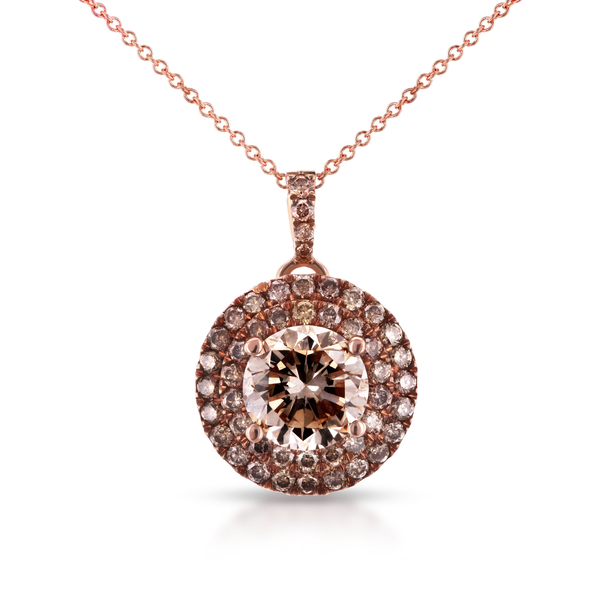 1.65 Carat Champagne Diamond Necklace