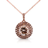 Brun & champagne diamant rosa guld halskæde