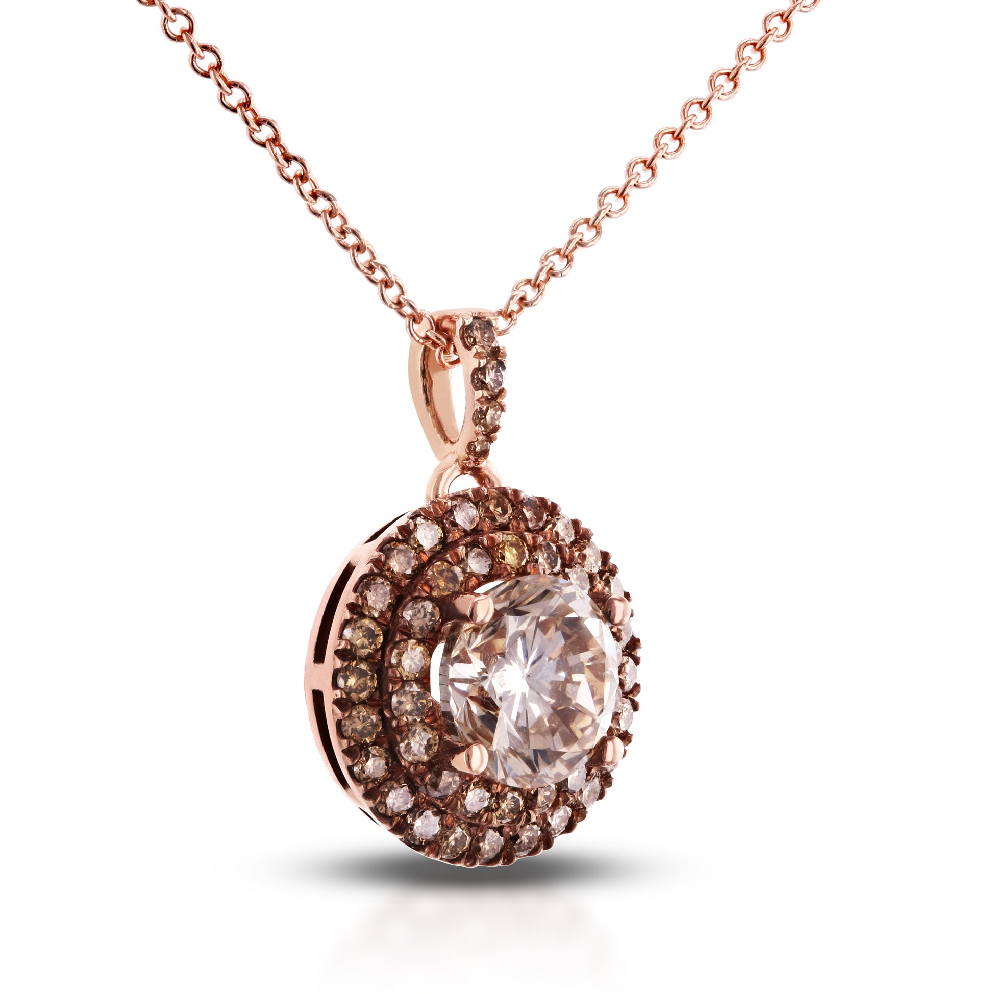 1.65 Carat Champagne Diamond Necklace