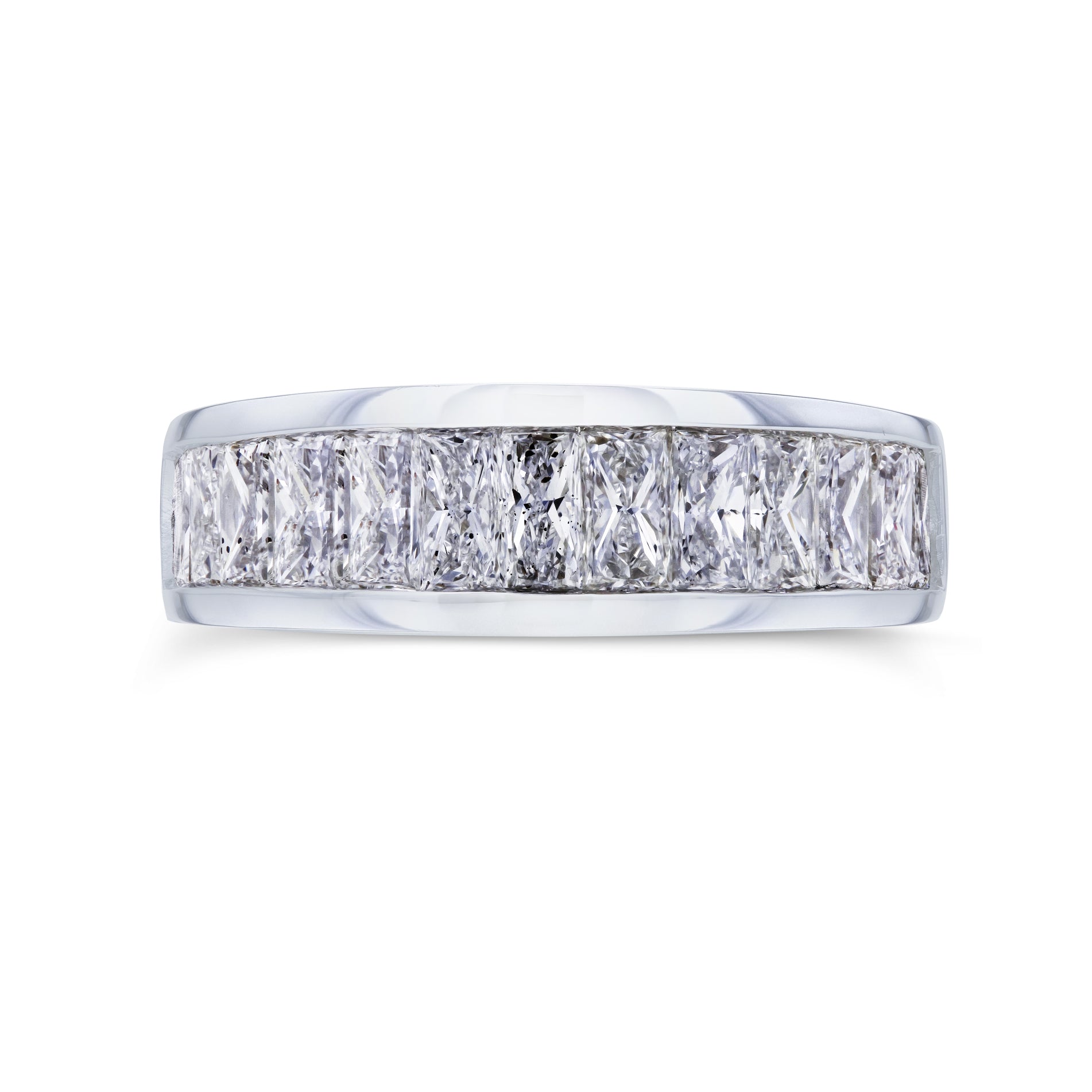 2.25 Carat Natural Diamond Princess Baguette Half Eternity Ring