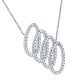 Kobelli Overlapping Ovals Slanted 5/8 CTW Diamond Necklace in Platinum 71322X