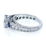 Kobelli Mixed 3-Stone Blue and White Engagement Ring 3 3/4 CTW 14k White Gold - Size 8 71331X/8W