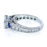 Kobelli Mixed 3-Stone Blue and White Engagement Ring 3 3/4 CTW 14k White Gold - Size 8 71331X/8W