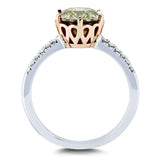 Kobelli blandet fancy champagne brun og hvid diamant tofarvet ring 2 1/3 karat CTW 18k guld (certificeret)