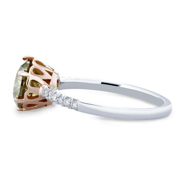 Kobelli Mixed Fancy Champagne Brown and White Diamond Two Tone Ring 2 1/3ct CTW 18k Gold (Certified)