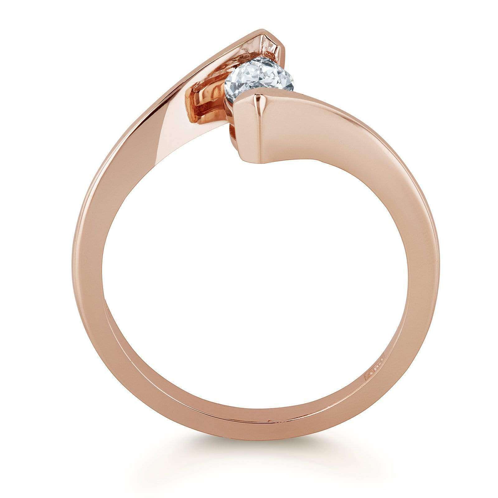Kobelli Solitaire Marquise Diamond Chevron-prong Ring 14k Rose Gold (1/2ct)
