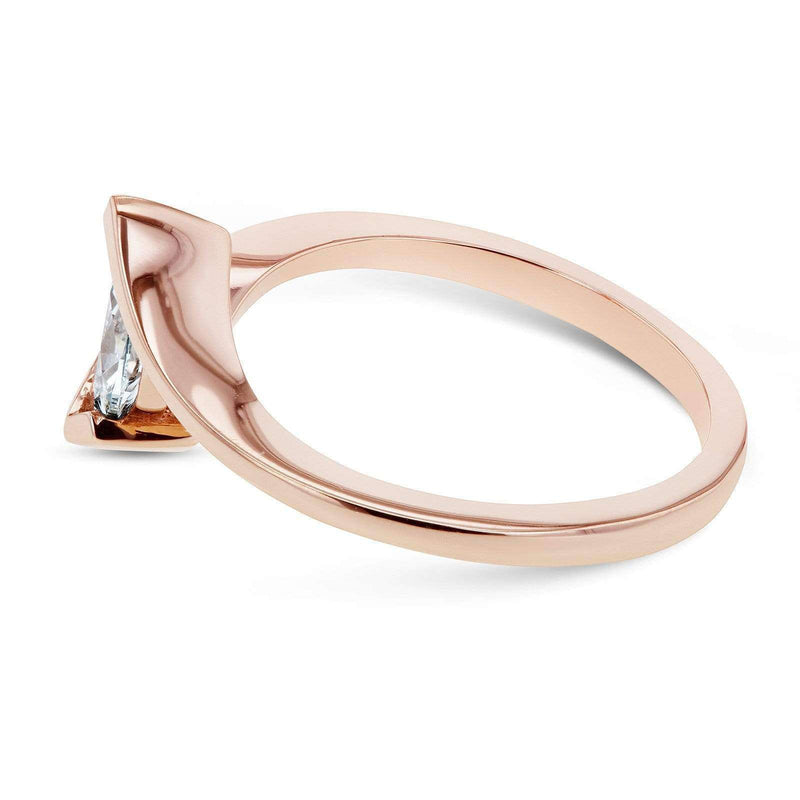 Kobelli Solitaire Marquise Diamond Chevron-prong Ring 14k Rose Gold (1/2ct)