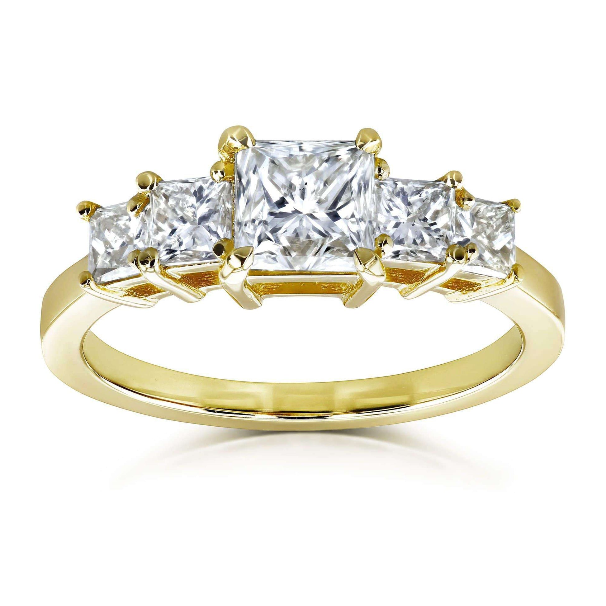 Kobelli EGL Certified 14k Yellow Gold 1 7/8ct TDW Five Stone Diamond Engagement Ring