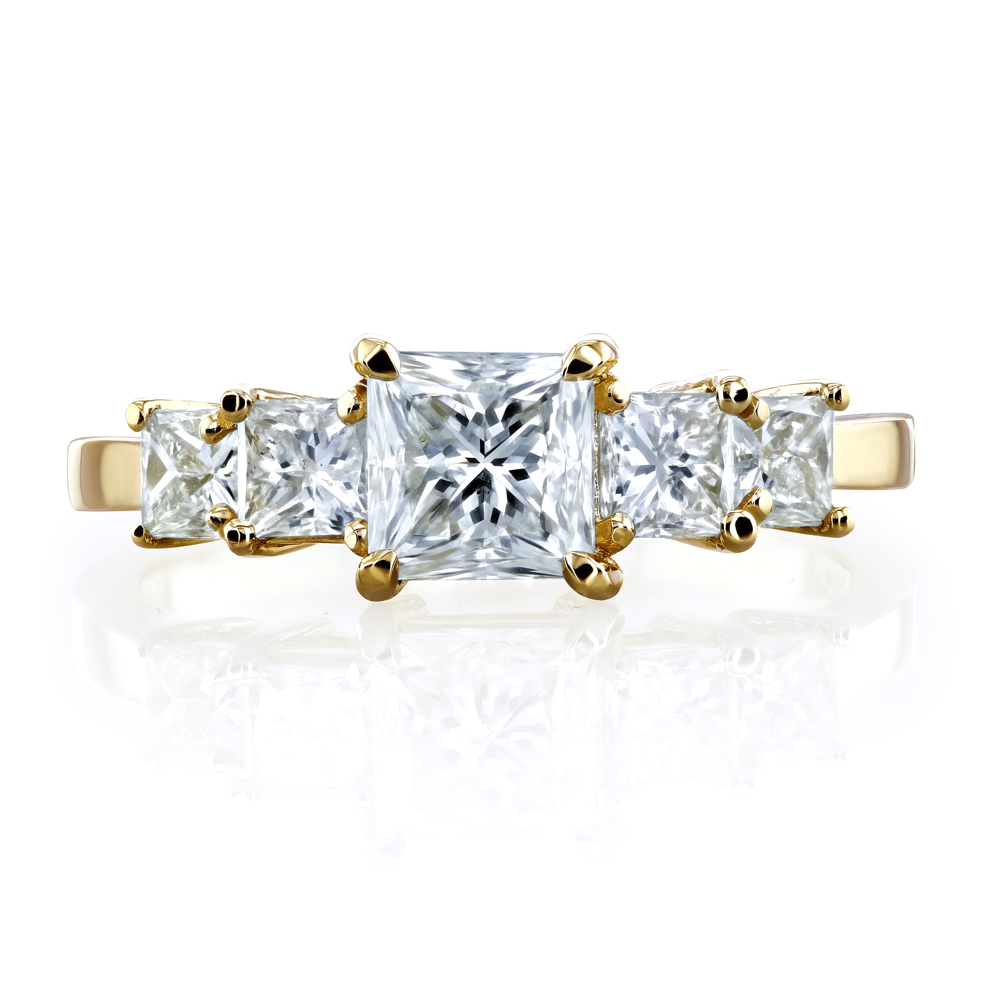 1.79 Carat Natural Diamond 5-Stone Ring