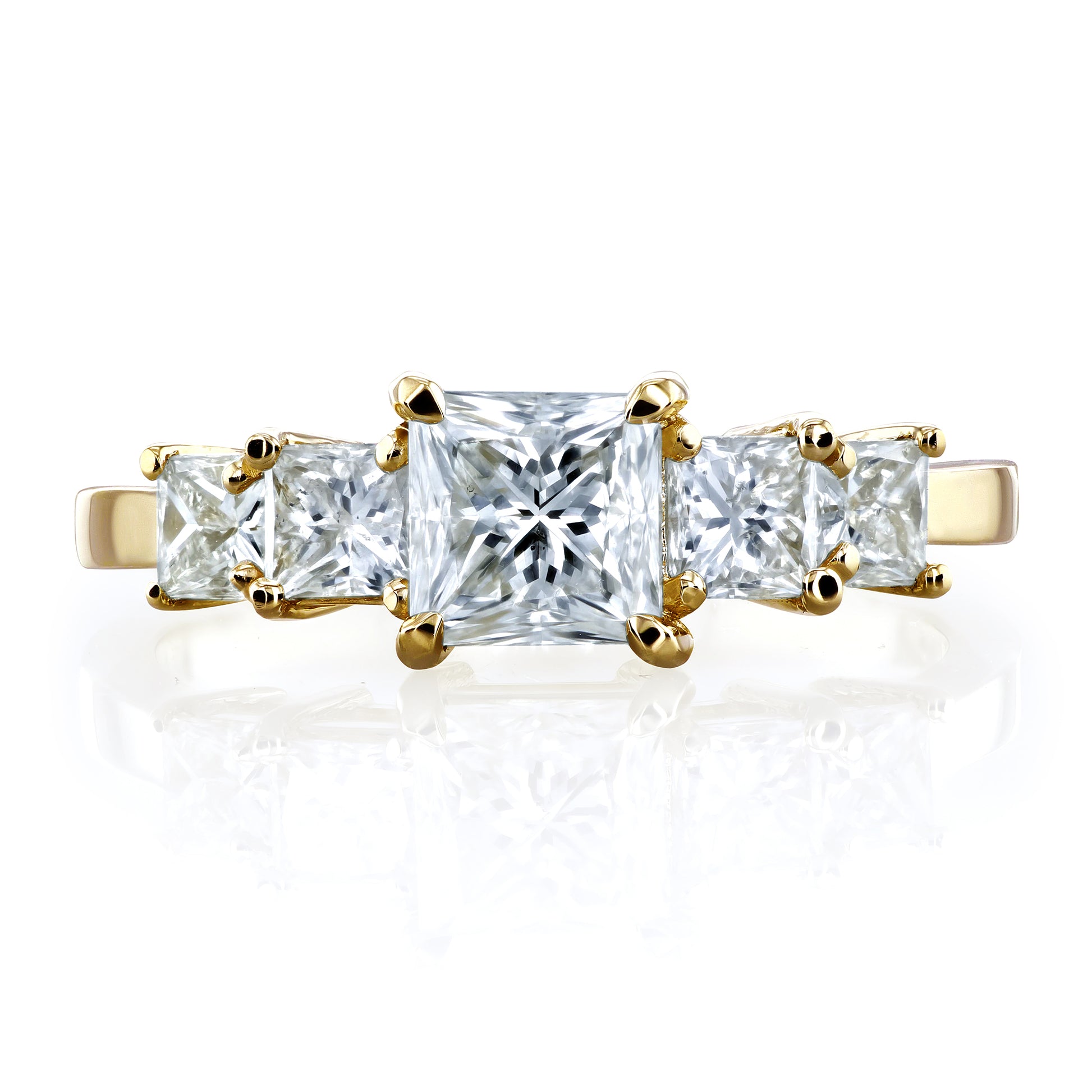 1.79 Carat Natural Diamond 5-Stone Ring