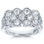 Kobelli Old Mine Cut Diamond Vintage Filigree Indented Concave Wide Ring 1 7/8 CTW in Platinum (Certified)