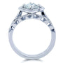 Kobelli Cushion Moissanite (DEF) and Diamond Floral Bridal Rings Set 1 2/5 CTW 14k White Gold - One of a Kind
