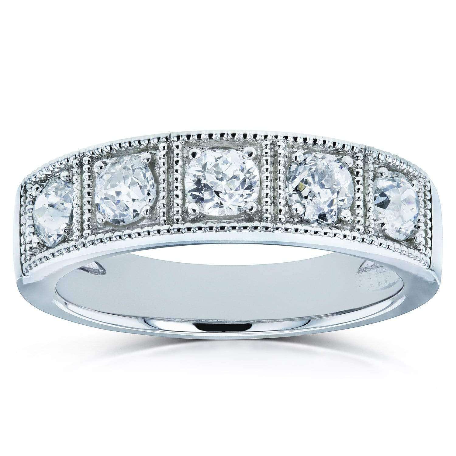 Kobelli Old Mine Cut Diamond 1 CTW Wedding Band Prong Set in Platinum
