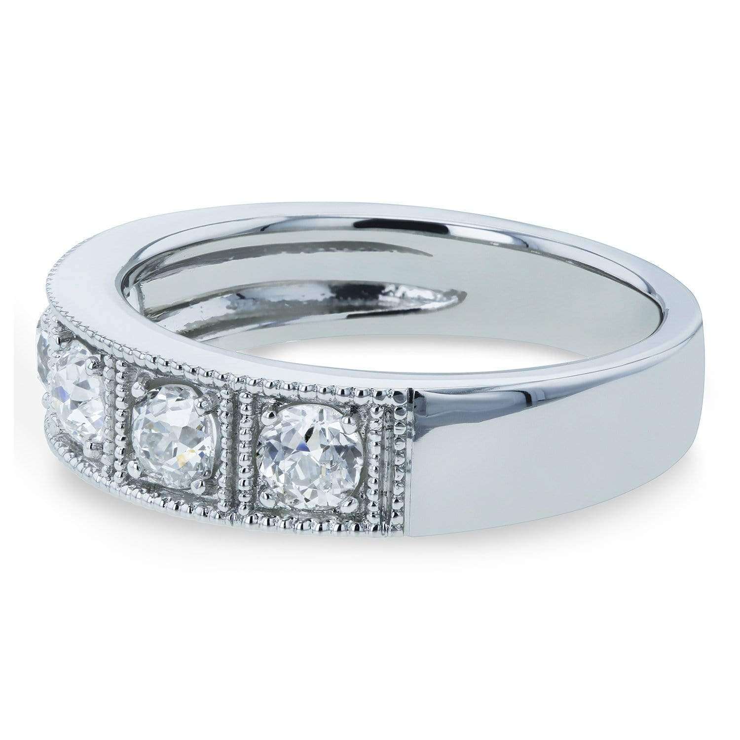 Kobelli Old Mine Cut Diamond 1 CTW Wedding Band Prong Set in Platinum