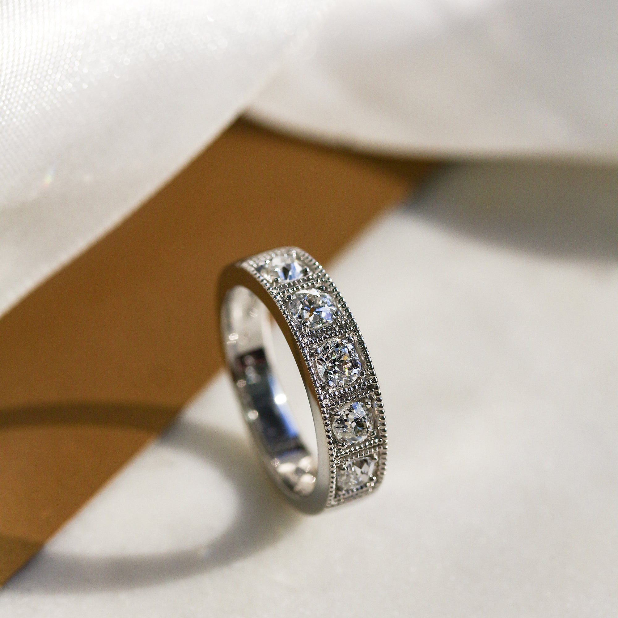 1.02 Carat Natural Diamond Old Mine Cut 5-Stone Ring