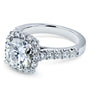 Kobelli Cushion Moissanite and Diamond Halo One-of-a-kind Engagement Ring, 3 3/5 CTW, 14k White Gold