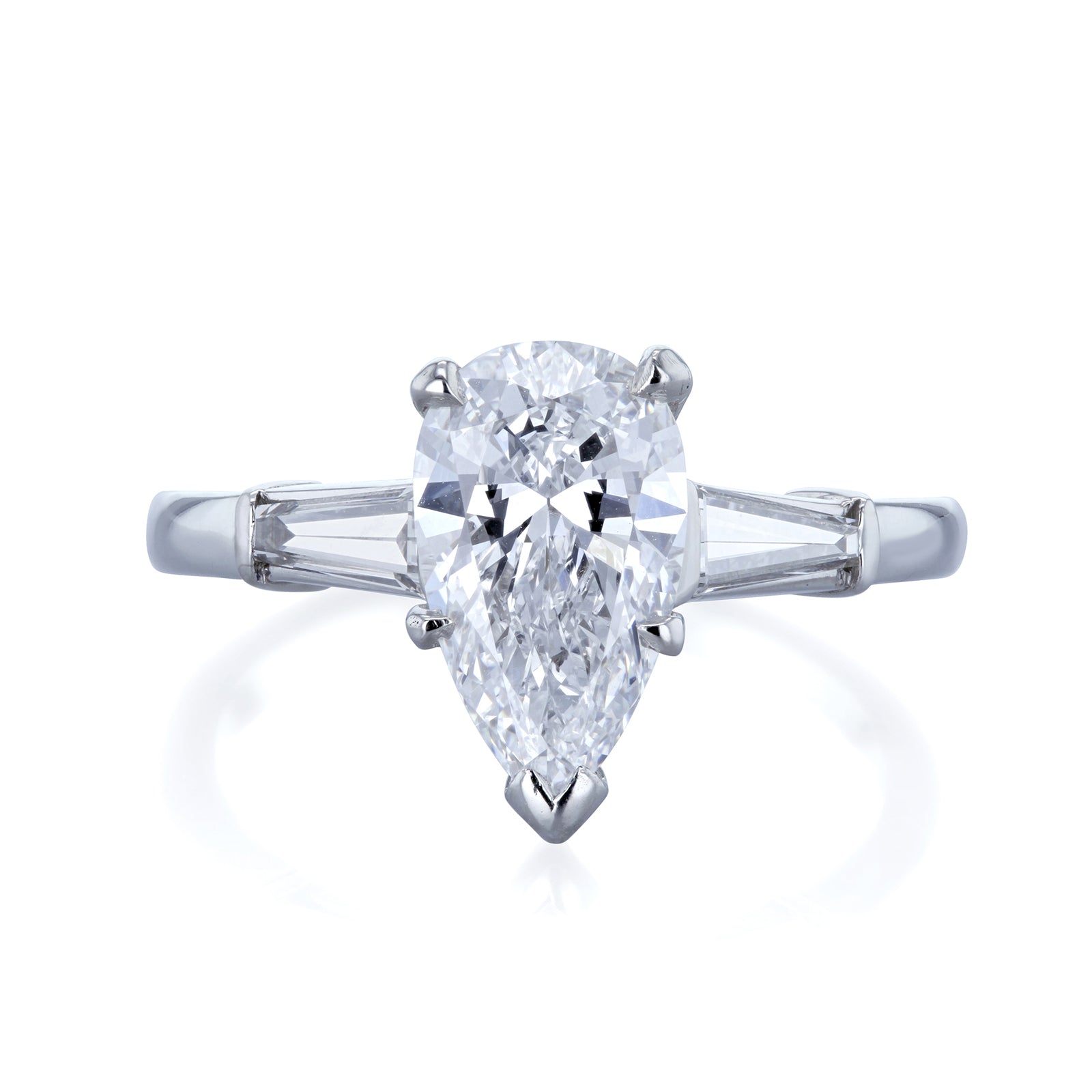 2.11 Carat Natural Diamond Pear Van Cleef Platinum Ring (GIA)