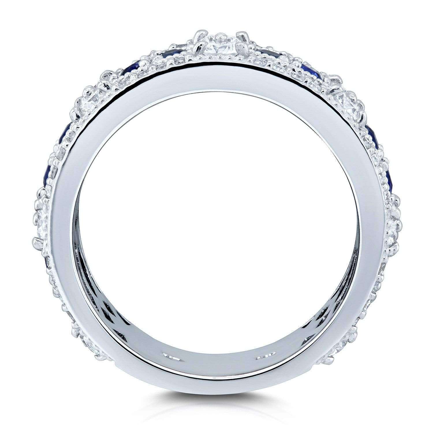 Kobelli Diamond and Sapphire Fashion Band 1 9/10 CTW in 14k White Gold