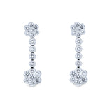 [pre-owned] Diamond Drop Flower Earrings 2 9/10 Carats TW 18k White Gold