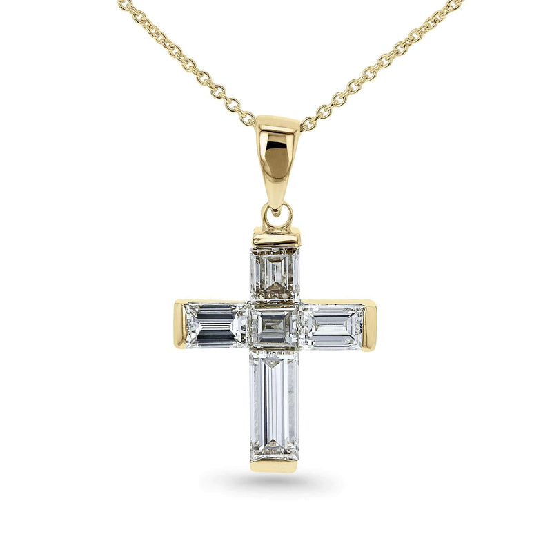 14k Yellow Gold Classic Diamond Cross Necklace | Shop 14k Yellow Gold Faith  Necklaces | Gabriel & Co