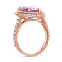 Kobelli Pear Premium Morganite Diamond Halo Cocktail Ring
