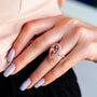 Kobelli Pear Premium Morganite Diamond Halo Cocktail Ring