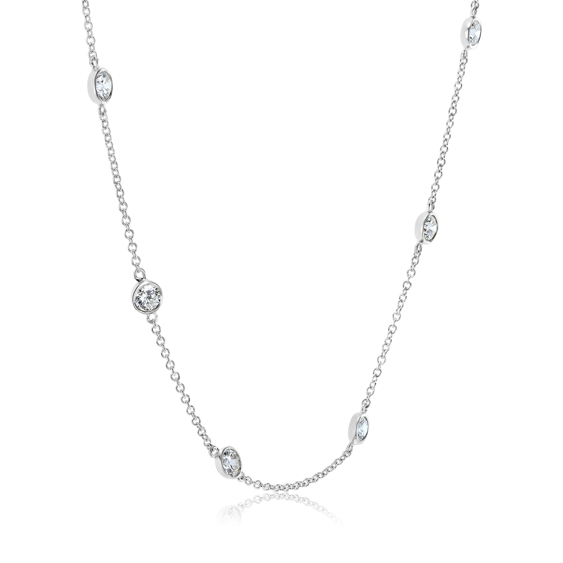 2.3 Carat Natural Diamond Station Necklace